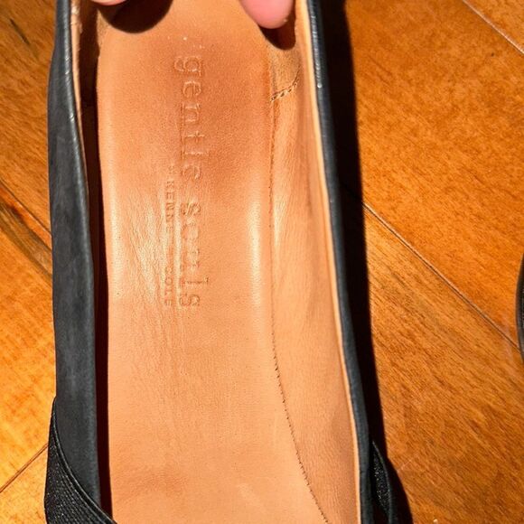 Gentle Souls Newman Black Nubuck Low Wedge Slip-On Loafers Sz 7.5 - Picture 7 of 9